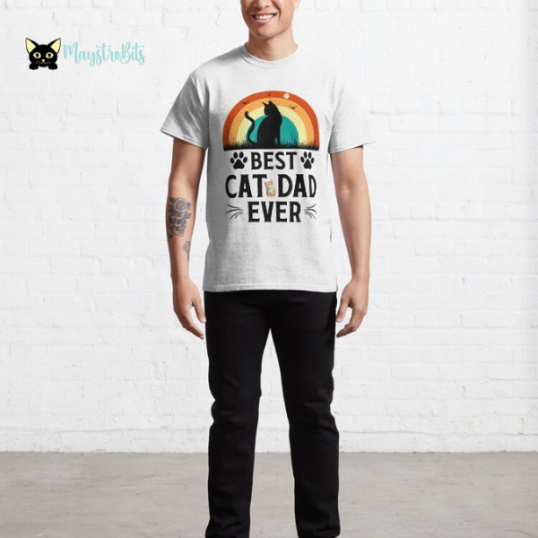 Celebrate your love for your feline friend with the "Best Cat Dad Ever" Classic T-Shirt. This comfortable and stylish tee is perfect for cat dads who wear their love for their cats on their sleeves—literally! Whether it's for Father's Day or any day of the year, this shirt makes a perfect gift for any proud cat dad who wants to showcase his special bond with his furry companion.