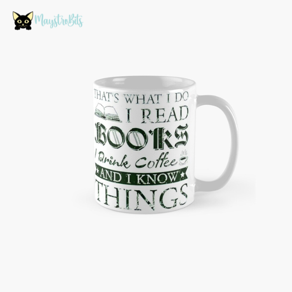 Start your day with a literary twist using our "That's What I Do: I Read Books, I Drink Coffee" Coffee Mug. Perfect for book lovers who can’t resist a good read and a hot cup of coffee, this mug brings together your two favorite pastimes. Whether you're enjoying your morning brew or a late-night reading session, this mug is a must-have for any bookworm. Ideal for home, office, or as a thoughtful gift for teachers, librarians, and coffee-loving readers.