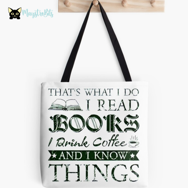 Carry your books and essentials in style with the "That's What I Do: I Read Books, I Drink Coffee" Tote Bag. This spacious and durable tote is perfect for trips to the library, bookstore, or café, making it a must-have for any bookworm. Whether you're a teacher, student, or just love a good book and coffee, this tote bag is the perfect companion for your literary adventures.