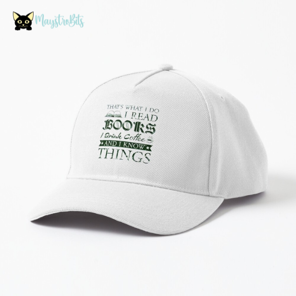 Top off your bookish style with the "That's What I Do: I Read Books, I Drink Coffee" Cap, perfect for literary enthusiasts who enjoy a good read and a cup of coffee. This cap is great for casual outings, book club meetings, or a day at the café, adding a touch of bookworm charm to any outfit. Whether you’re a teacher, librarian, or just a dedicated reader, this cap is a stylish way to share your love for books and coffee with the world.